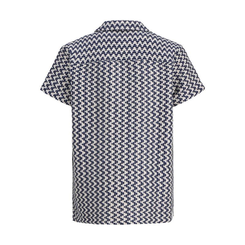 JACK & JONES Junior Montauk Crochet S/S Skjorte - Sky Captain