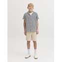 JACK & JONES Junior Montauk Crochet S/S Skjorte - Sky Captain