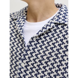 JACK & JONES Junior Montauk Crochet S/S Skjorte - Sky Captain