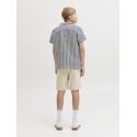 JACK & JONES Junior Montauk Crochet S/S Skjorte - Sky Captain