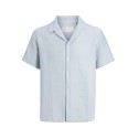 JACK & JONES Junior Montauk Crochet S/S Skjorte - Cashmere Blue