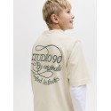 JACK & JONES Junior Niagara Typo T-shirt - Antique White