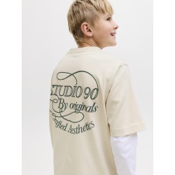 JACK & JONES Junior Niagara Typo T-shirt - Antique White