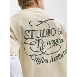 JACK & JONES Junior Niagara Typo T-shirt - Antique White