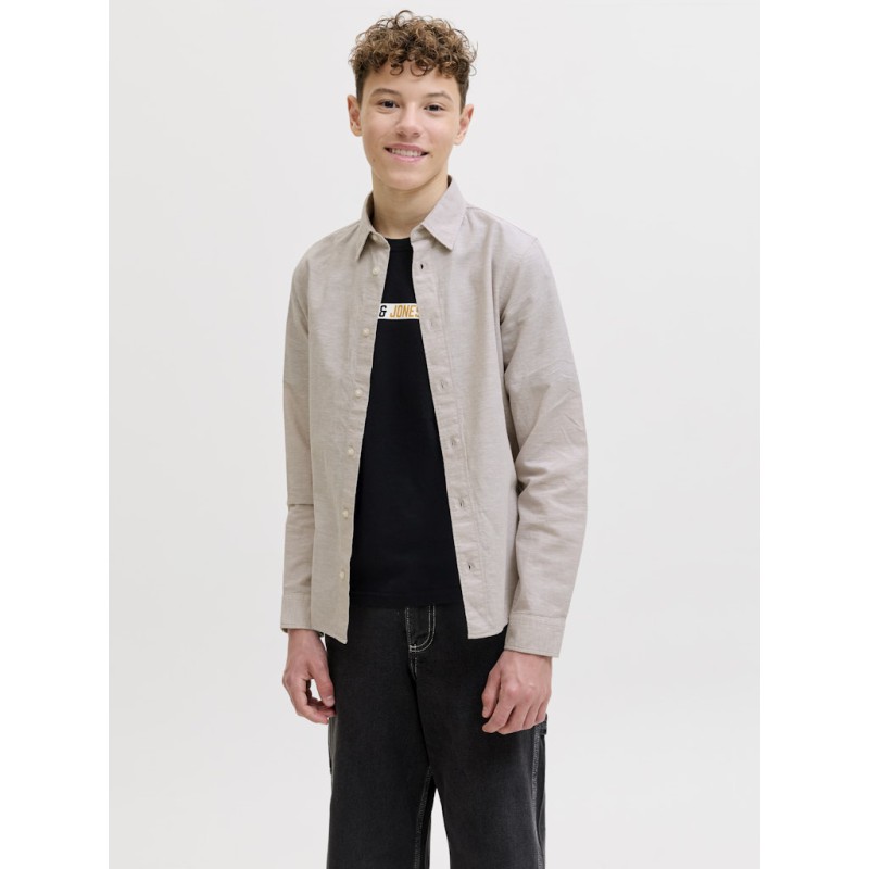 JACK & JONES Junior Breeze Hør Blend L/S Skjorte - String