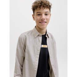 JACK & JONES Junior Breeze Hør Blend L/S Skjorte - String