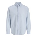 JACK & JONES Junior Breeze Hør Blend L/S Skjorte - Celestial Blue