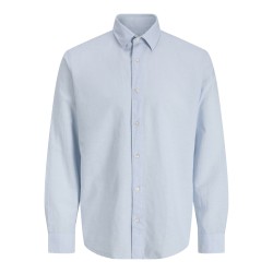JACK & JONES Junior Breeze Hør Blend L/S Skjorte - Celestial Blue