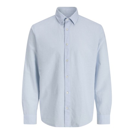 JACK & JONES Junior Breeze Hør Blend L/S Skjorte - Celestial Blue