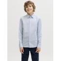 JACK & JONES Junior Breeze Hør Blend L/S Skjorte - Celestial Blue