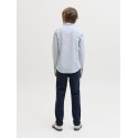 JACK & JONES Junior Breeze Hør Blend L/S Skjorte - Celestial Blue