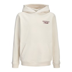 JACK & JONES JUNIOR Norrebro Typo Hoodie - Antique White /Red