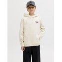 JACK & JONES JUNIOR Norrebro Typo Hoodie - Antique White /Red
