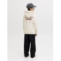 JACK & JONES JUNIOR Norrebro Typo Hoodie - Antique White /Red