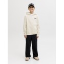 JACK & JONES JUNIOR Norrebro Typo Hoodie - Antique White /Red
