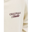 JACK & JONES JUNIOR Norrebro Typo Hoodie - Antique White /Red