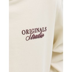 JACK & JONES JUNIOR Norrebro Typo Hoodie - Antique White /Red