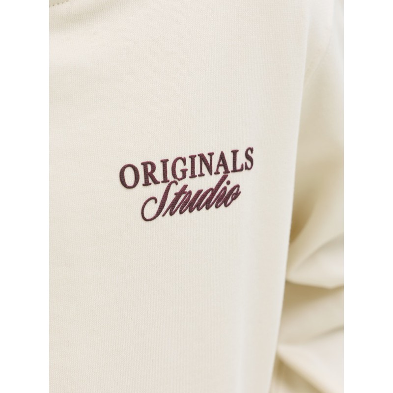 JACK & JONES JUNIOR Norrebro Typo Hoodie - Antique White /Red