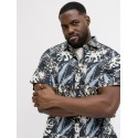 JACK & JONES Plus Honolulu S/S Skjorte - Sort