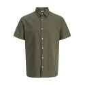 JACK & JONES Plus Breeze Hør Kortærmet Skjorte - Dusty Olive