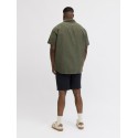 JACK & JONES Plus Breeze Hør Kortærmet Skjorte - Dusty Olive