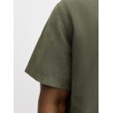 JACK & JONES Plus Breeze Hør Kortærmet Skjorte - Dusty Olive