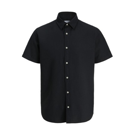 JACK & JONES Plus Breeze Hør kortærmet Skjorte - Sort