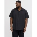 JACK & JONES Plus Tyson Resort S/S Skjorte - Sort