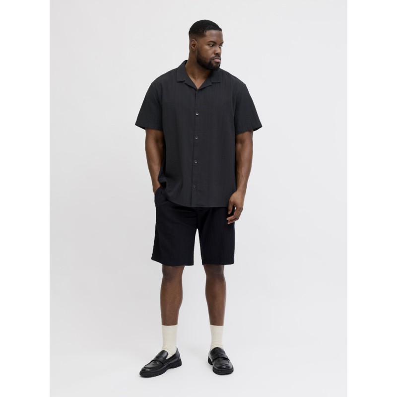JACK & JONES Plus Tyson Resort S/S Skjorte - Sort