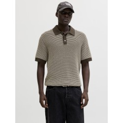 JACK & JONES Strik S/S polo - Turkish coffee
