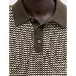 JACK & JONES Strik S/S polo - Turkish coffee