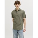 JACK & JONES Sommer Hør S/S Skjorte - Dusty Olive