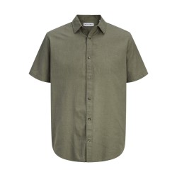 JACK & JONES Summer Hør S/S Skjorte - Dusty Olive