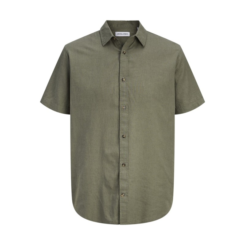 JACK & JONES Summer Hør S/S Skjorte - Dusty Olive
