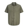 JACK & JONES Summer Hør S/S Skjorte - Dusty Olive