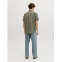 JACK & JONES Sommer Hør S/S Skjorte - Dusty Olive
