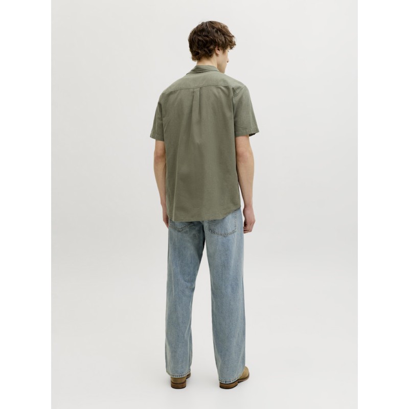JACK & JONES Summer Hør S/S Skjorte - Dusty Olive