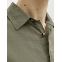 JACK & JONES Sommer Hør S/S Skjorte - Dusty Olive
