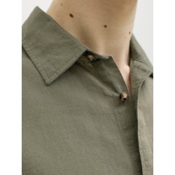 JACK & JONES Summer Hør S/S Skjorte - Dusty Olive
