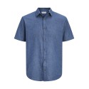 JACK & JONES Sommer Hør S/S Skjorte - Navy Blazer