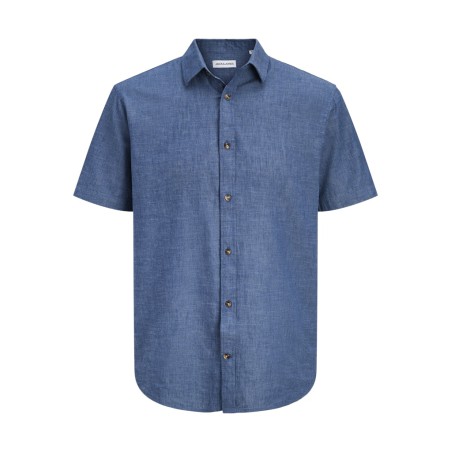 JACK & JONES Sommer Hør S/S Skjorte - Navy Blazer