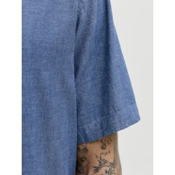 JACK & JONES Summer Hør S/S Skjorte - Navy Blazer