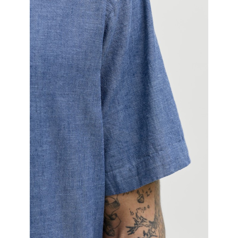 JACK & JONES Summer Hør S/S Skjorte - Navy Blazer