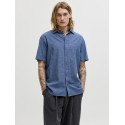 JACK & JONES Sommer Hør S/S Skjorte - Navy Blazer