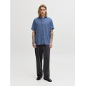 JACK & JONES Sommer Hør S/S Skjorte - Navy Blazer
