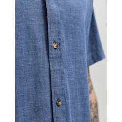 JACK & JONES Summer Hør S/S Skjorte - Navy Blazer
