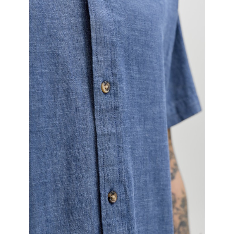 JACK & JONES Summer Hør S/S Skjorte - Navy Blazer