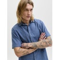 JACK & JONES Sommer Hør S/S Skjorte - Navy Blazer