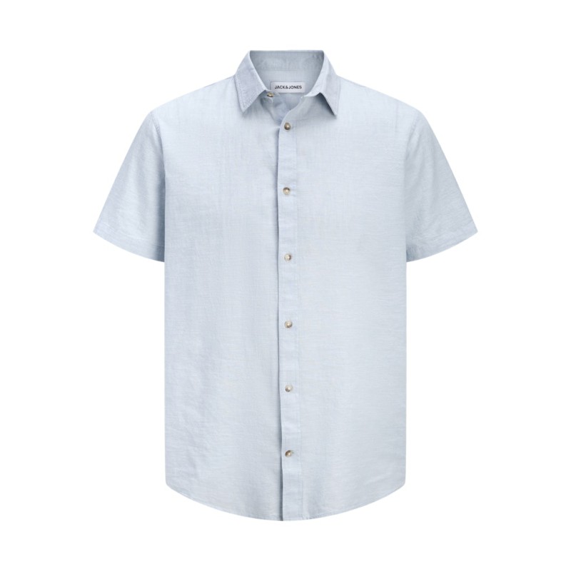 JACK & JONES Sommer Hør S/S Skjorte - Celestial Blue