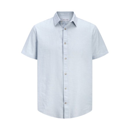 JACK & JONES Sommer Hør S/S Skjorte - Celestial Blue